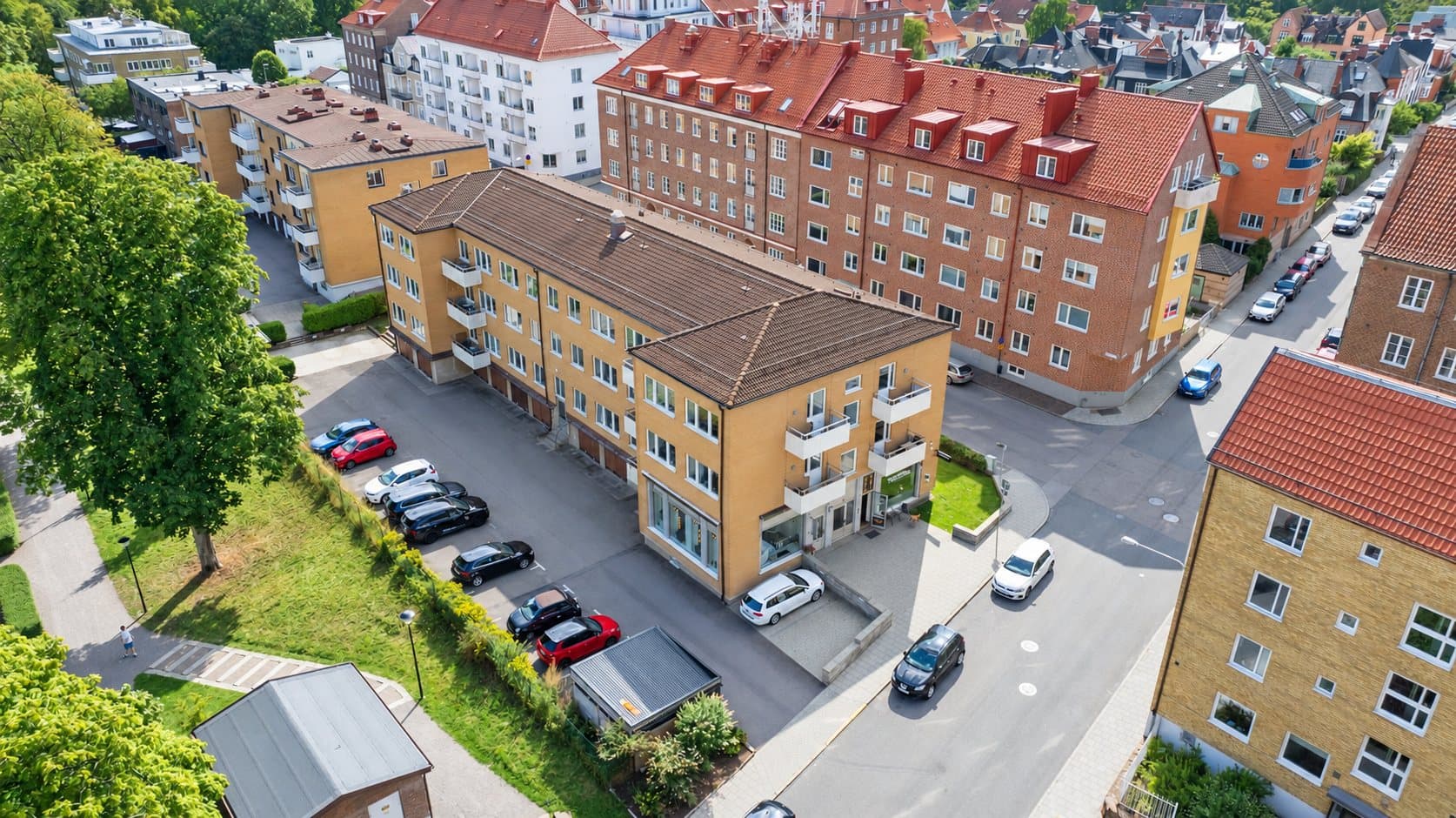 Erik Dahlbergs gata 6 A–C, Tågaborg, drönarbild
