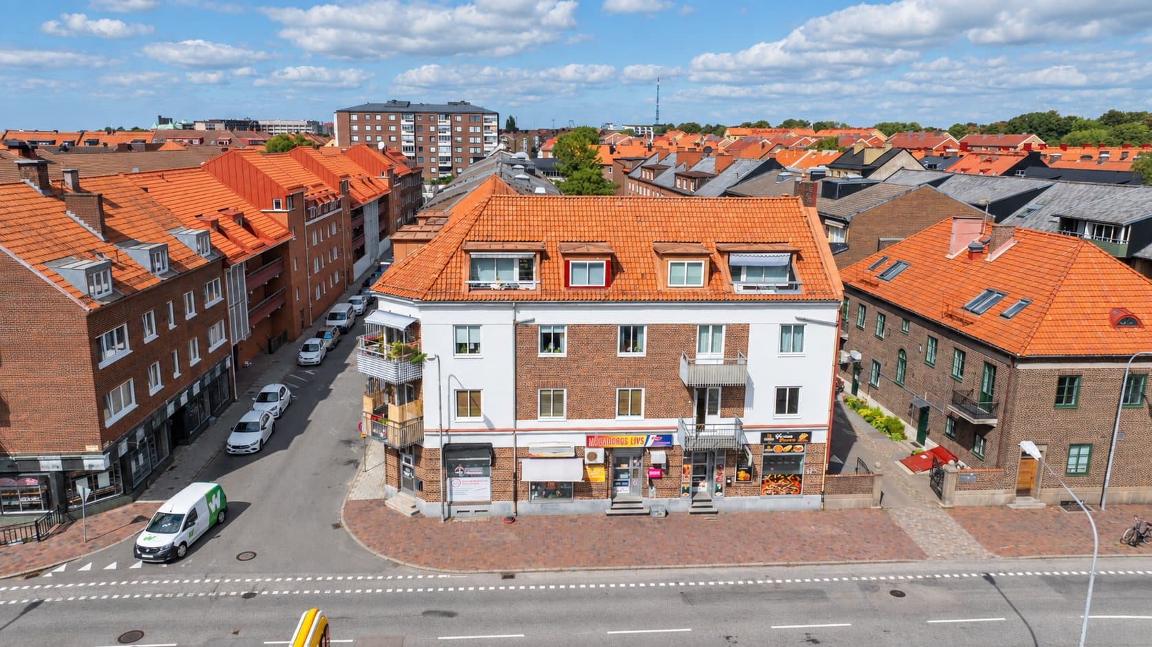 Faktorsgatan 15, Högaborg, drönarbild
