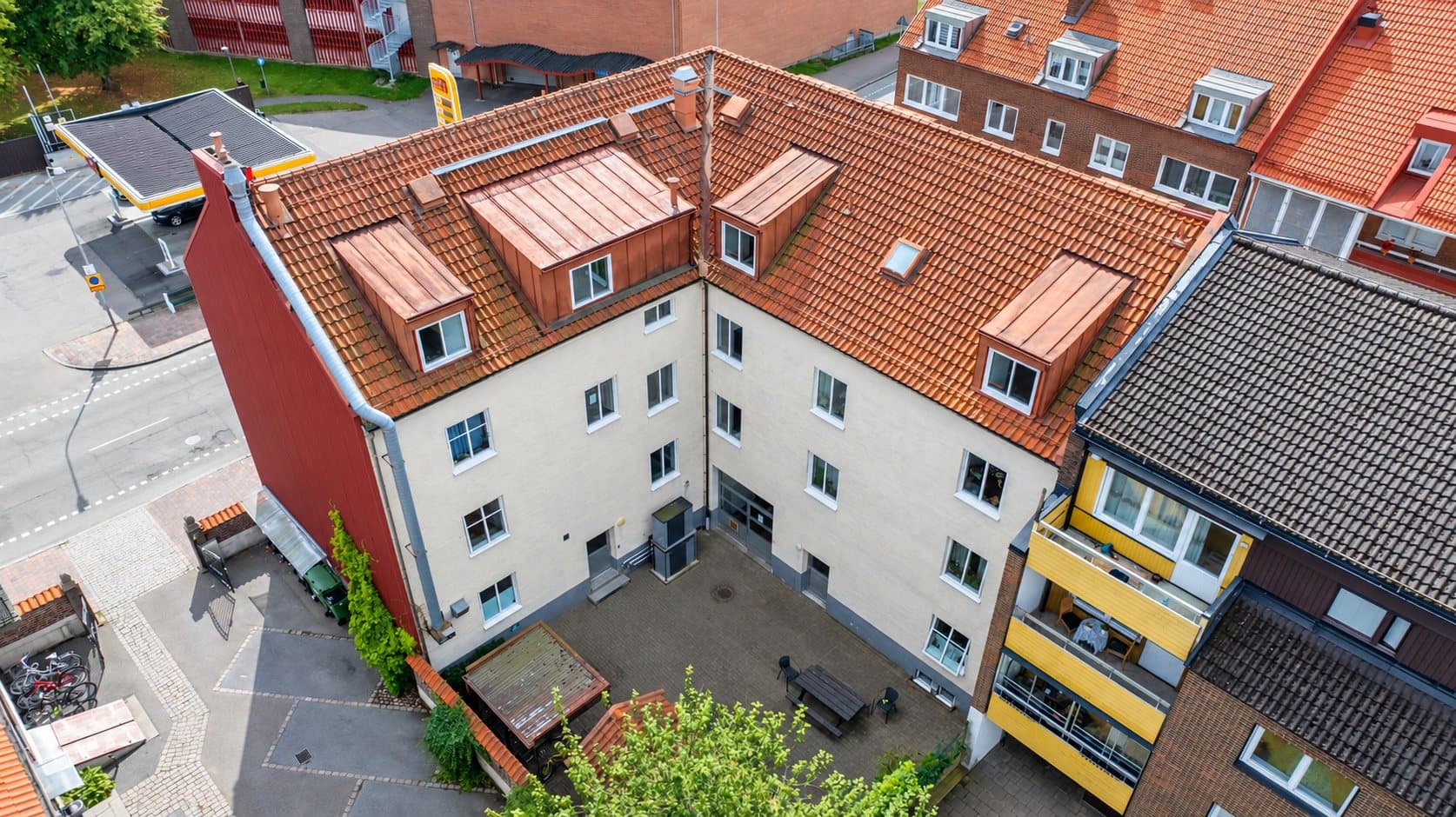 Faktorsgatan 15, Högaborg, drönarbild